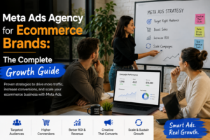 Meta Ads agency dashboard showing ecommerce ROAS growth — The Brand Hawk