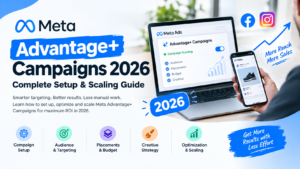 Meta Advantage+ campaign setup dashboard for ecommerce in 2026
